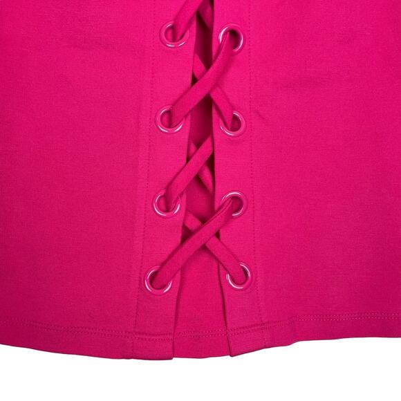 Shinestar | Hot Pink Mini Skirt Criss Cross Front M Barbiecore - Picture 4 of 6